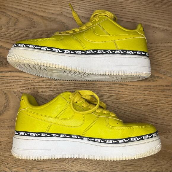 Nike Air Force 1 AF1 Low Women's 8.5 Platform Sneakers Overbranding Citron - Picture 10 of 13